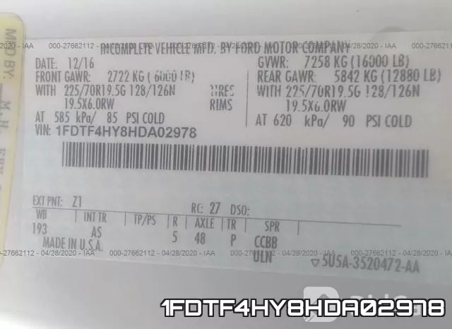 1FDTF4HY8HDA02978 фото 10