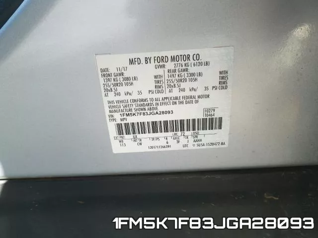 1FM5K7F83JGA28093 фото 2
