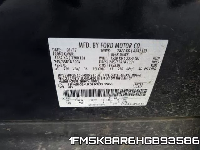 1FM5K8AR6HGB93586 фото 2