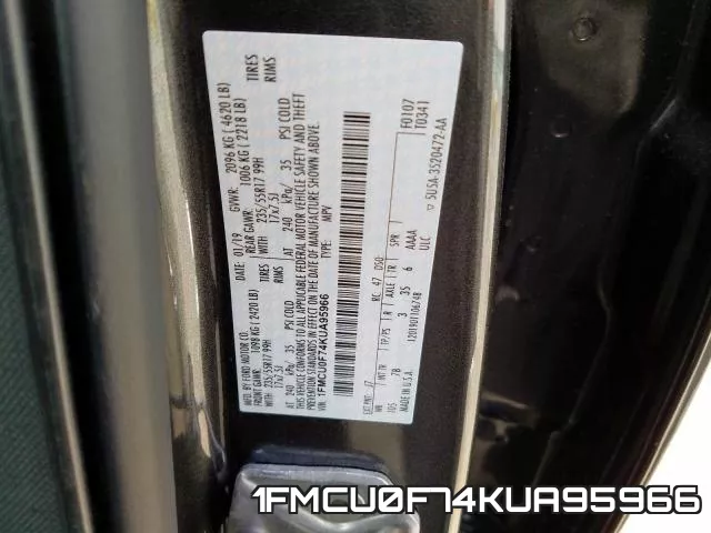 1FMCU0F74KUA95966 фото 2