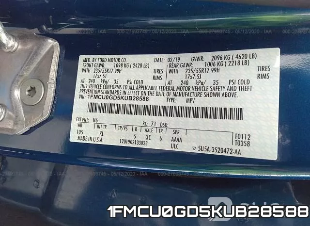 1FMCU0GD5KUB28588 фото 10