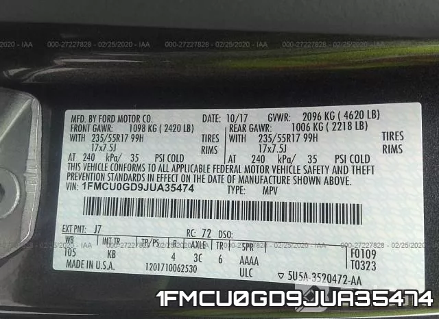 1FMCU0GD9JUA35474 фото 10