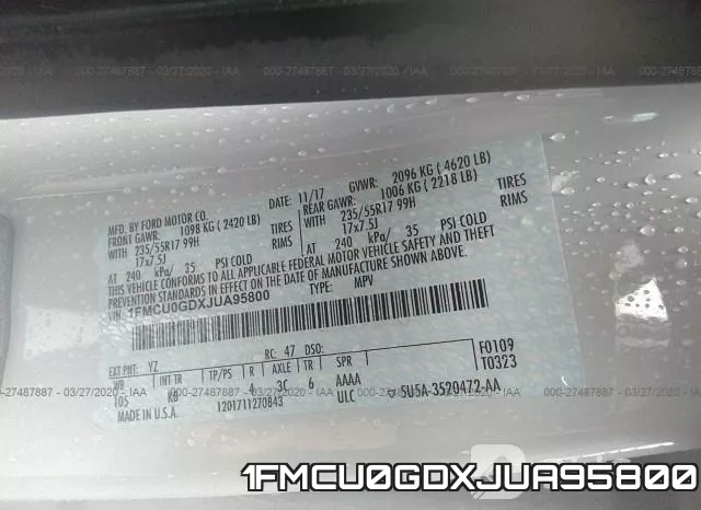 1FMCU0GDXJUA95800 фото 10