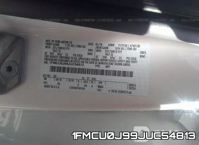 1FMCU0J99JUC54813 фото 10
