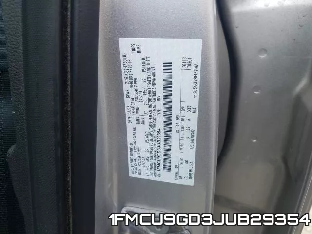 1FMCU9GD3JUB29354 фото 2
