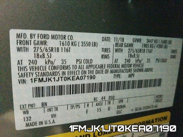 1FMJK1JT0KEA07190 фото 2