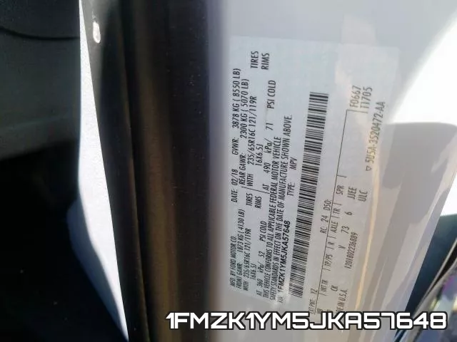 1FMZK1YM5JKA57648 фото 2