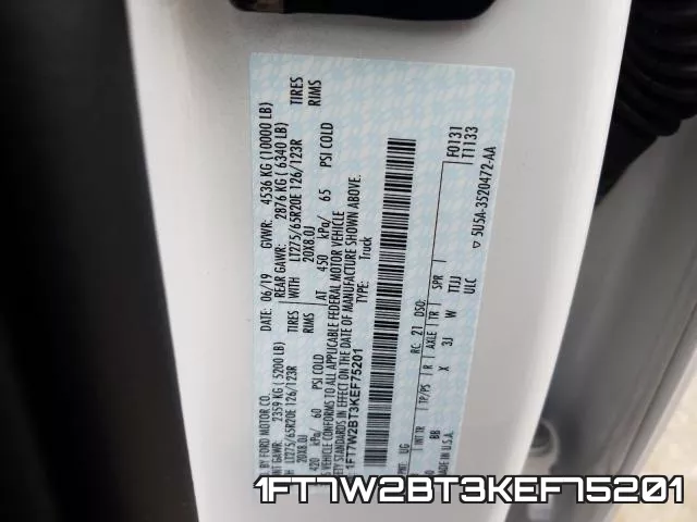 1FT7W2BT3KEF75201 фото 2