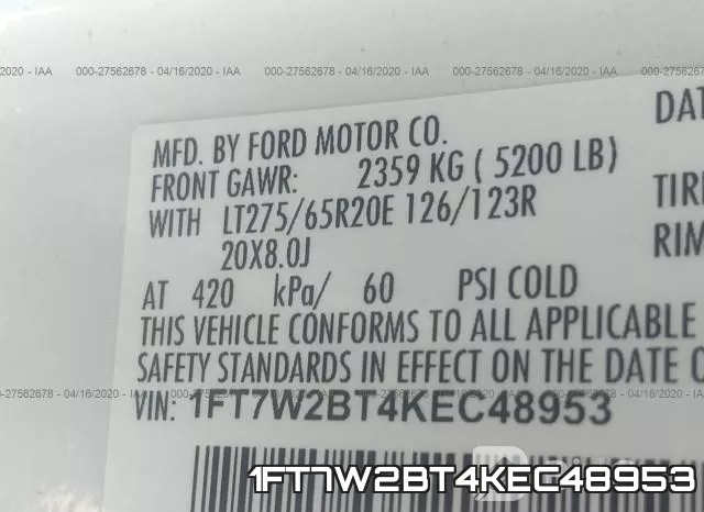 1FT7W2BT4KEC48953 фото 10