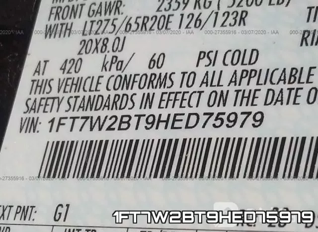 1FT7W2BT9HED75979 фото 10