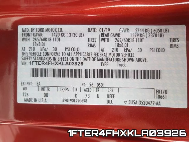 1FTER4FHXKLA03926 фото 2