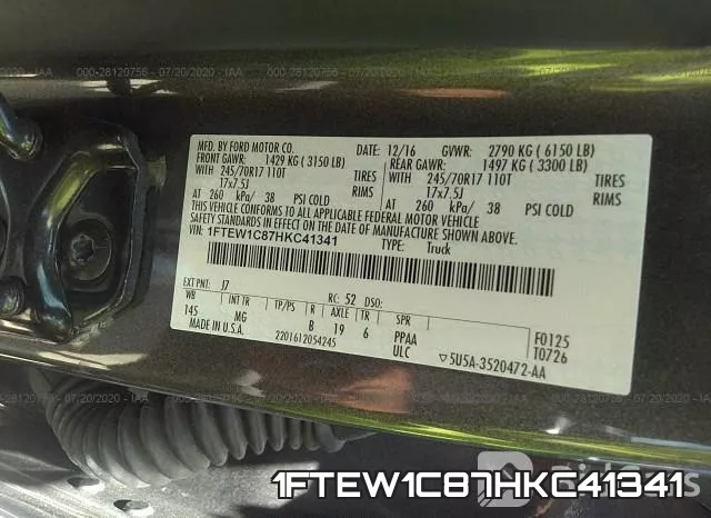 1FTEW1C87HKC41341 фото 10