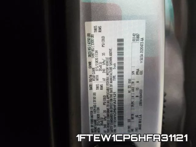 1FTEW1CP6HFA31121 фото 2
