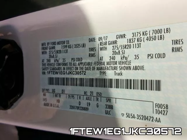 1FTEW1EG1JKC30572 фото 2