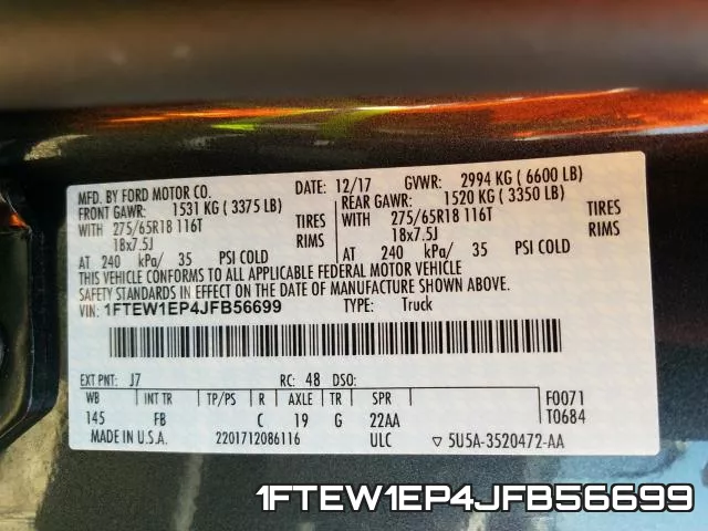 1FTEW1EP4JFB56699 фото 2