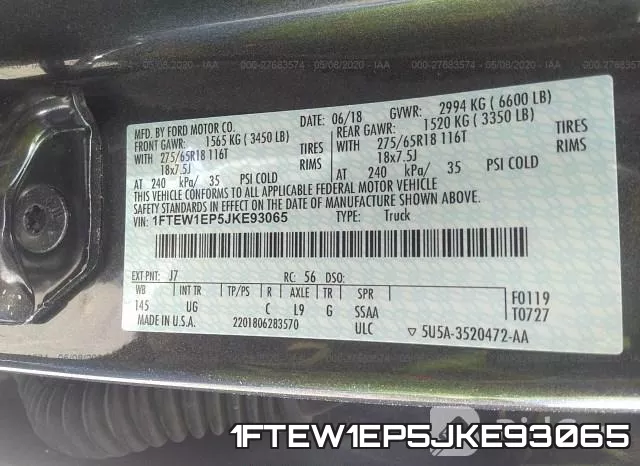 1FTEW1EP5JKE93065 фото 10