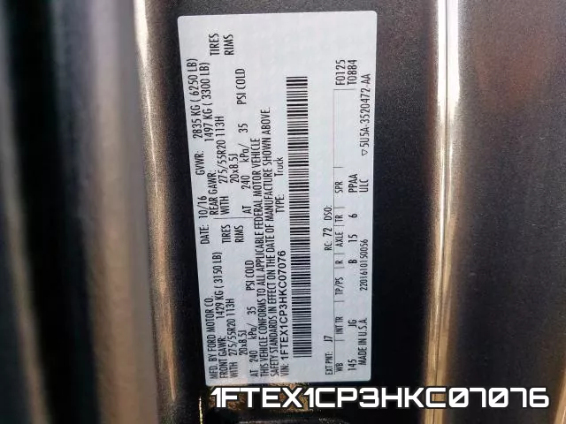 1FTEX1CP3HKC07076 фото 2