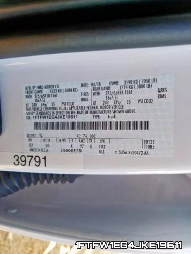 1FTFW1EG4JKE19611 фото 2