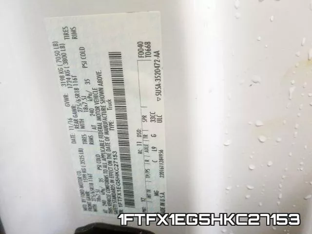 1FTFX1EG5HKC27153 фото 2