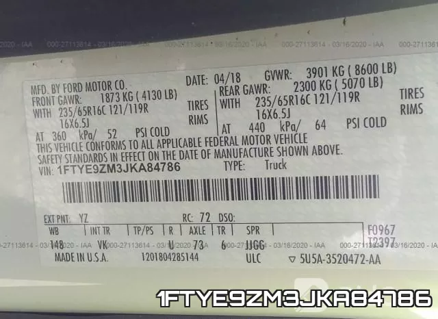 1FTYE9ZM3JKA84786 фото 10