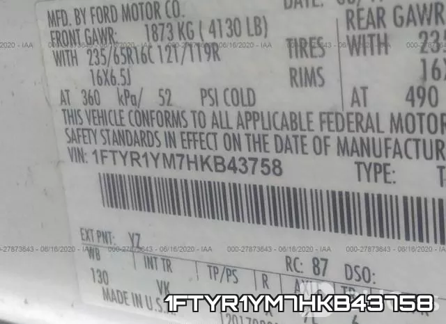 1FTYR1YM7HKB43758 фото 10