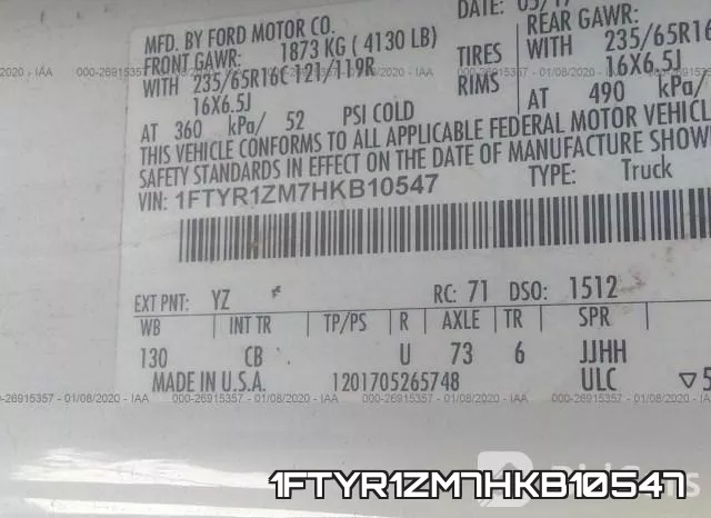 1FTYR1ZM7HKB10547 фото 10
