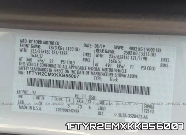 1FTYR2CMXKKB56007 фото 10