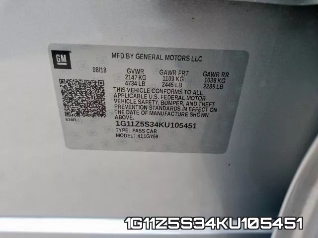 1G11Z5S34KU105451 фото 2