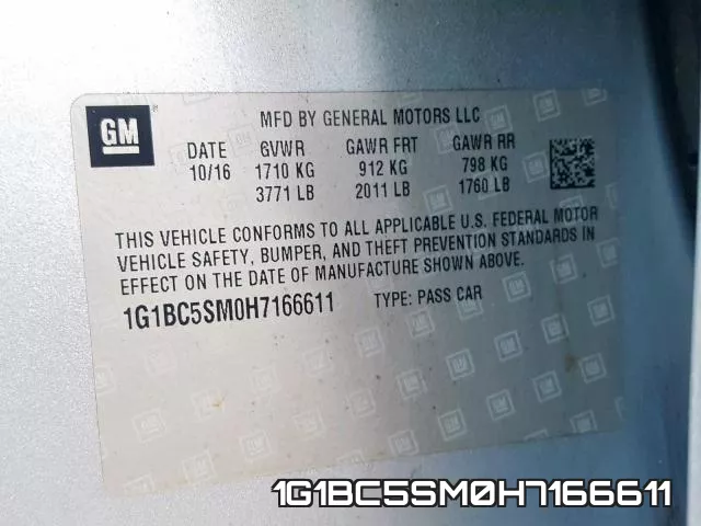 1G1BC5SM0H7166611 фото 2