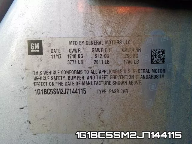 1G1BC5SM2J7144115 фото 2