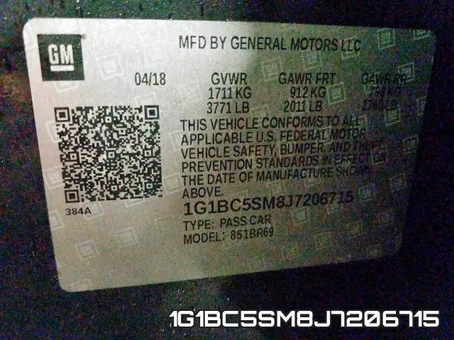 1G1BC5SM8J7206715 фото 2