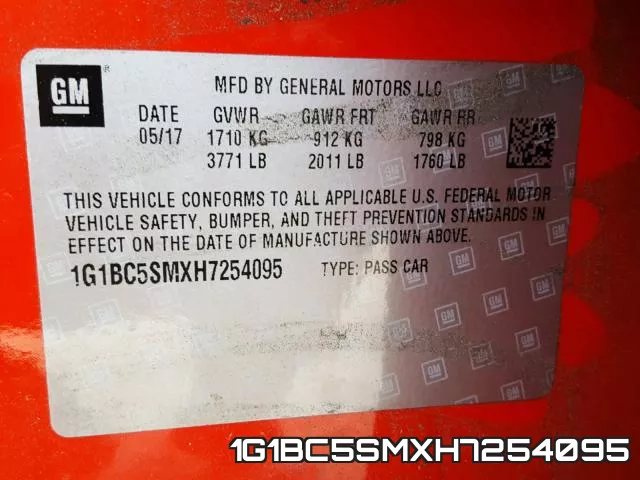 1G1BC5SMXH7254095 фото 2
