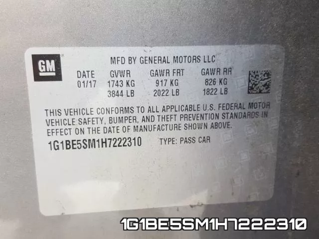 1G1BE5SM1H7222310 фото 2