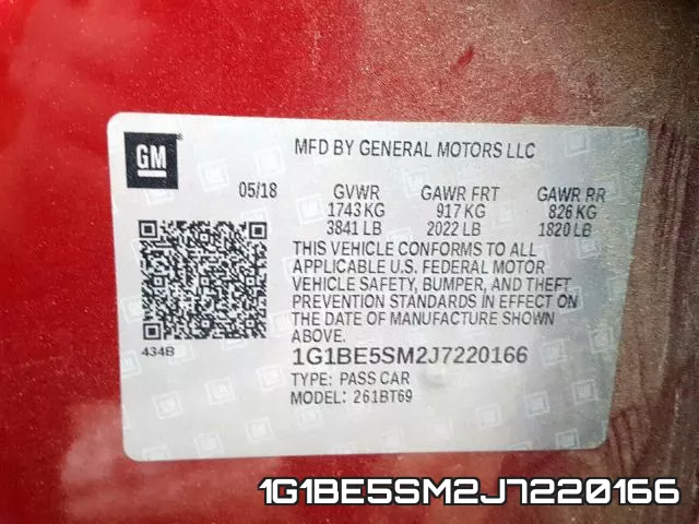 1G1BE5SM2J7220166 фото 2