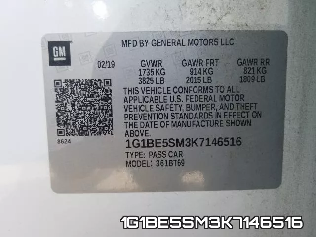 1G1BE5SM3K7146516 фото 2