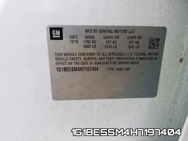 1G1BE5SM4H7197404 фото 2