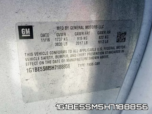 1G1BE5SM5H7188856 фото 2