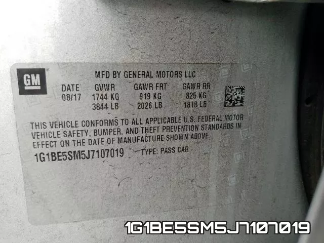 1G1BE5SM5J7107019 фото 2