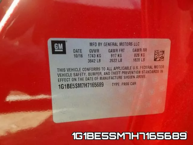 1G1BE5SM7H7165689 фото 2