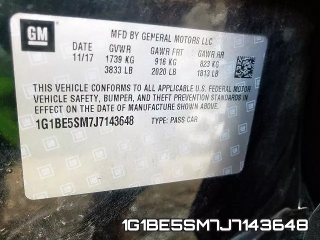 1G1BE5SM7J7143648 фото 2