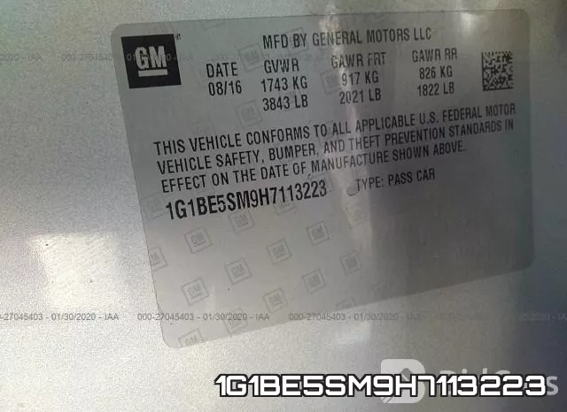 1G1BE5SM9H7113223 фото 10