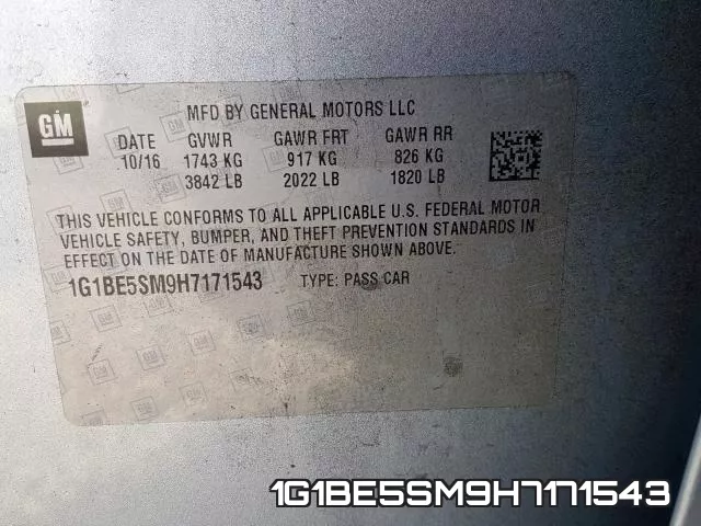 1G1BE5SM9H7171543 фото 2