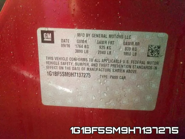 1G1BF5SM9H7137275 фото 2