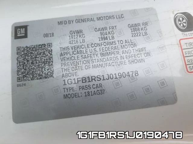 1G1FB1RS1J0190478 фото 2