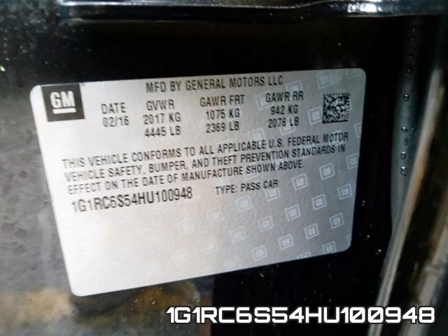 1G1RC6S54HU100948 фото 2
