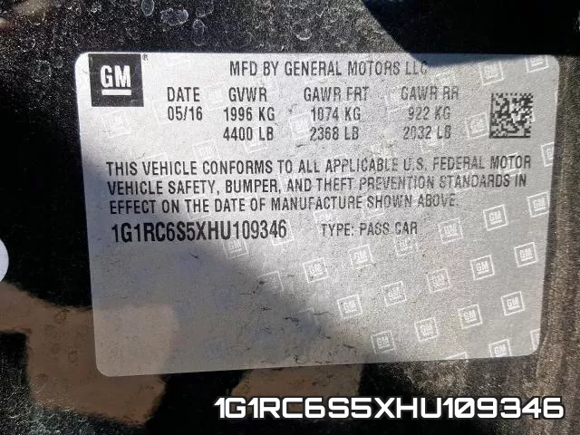 1G1RC6S5XHU109346 фото 2