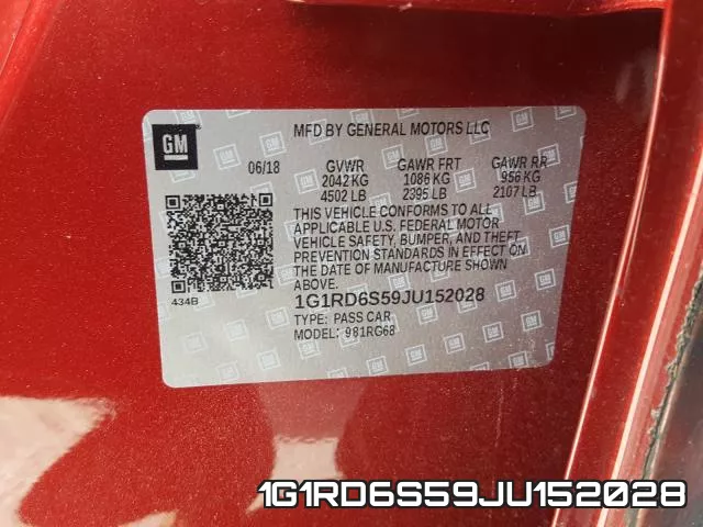 1G1RD6S59JU152028 фото 2