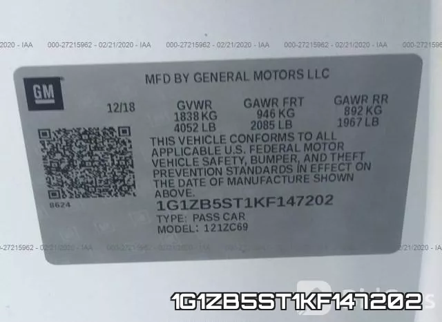 1G1ZB5ST1KF147202 фото 10