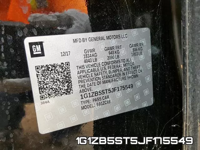 1G1ZB5ST5JF175549 фото 2