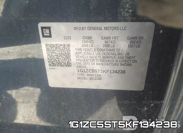 1G1ZC5ST5KF134238 фото 10